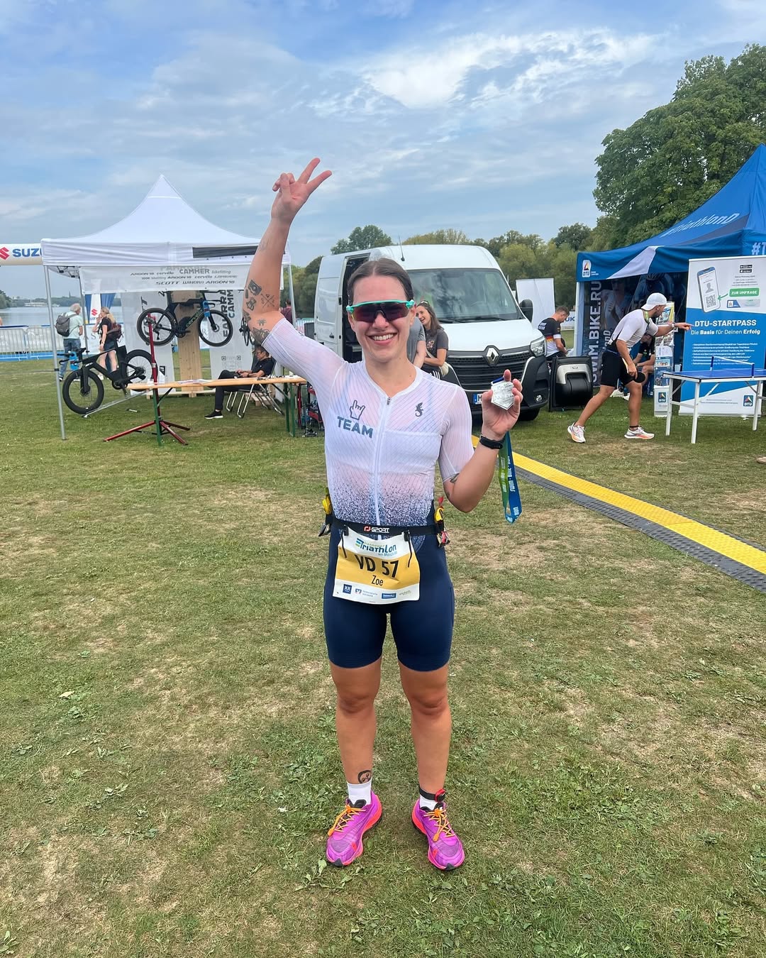 Zoe Barossi nach ihrem ersten Triathlon in Hannover